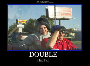 funny hat helmet fail