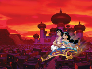 Aladdin and Jasmine are a tour flying carpet
