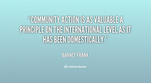 Community action is as valuable a principle on the international level ...