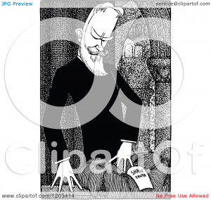 Cartoon-Of-A-Vintage-Black-And-White-Caricature-Of-George-Bernard-Shaw ...