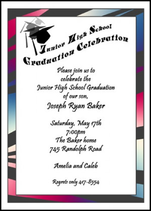 Junior High School Graduation Tassel and Cap Announcements Invitations