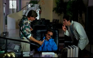 Larry Wilson : [ Paulie enters the beach house and shoots Bernie ...