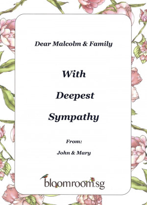 Family With Deepest Sympathy John And Mary. Deepest Sympathy Quotes ...
