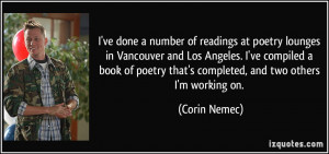 ve done a number of readings at poetry lounges in Vancouver and Los ...