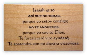 Details about ISAIAH 41:10 in SPANISH bible verse rubber stamp #11