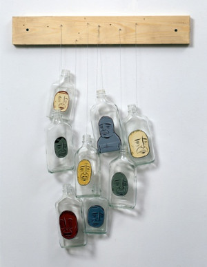 Barry McGee Untitled (8 Bottles), 2003 Paint on 8 bottles, wires and ...