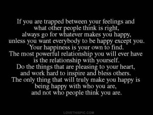 being happy with who you are