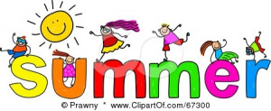 ... Free (RF) Clipart Illustration of Children With SUMMER Text by Prawny