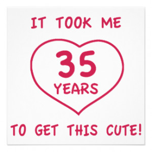 Funny 35th Birthday Gifts (Heart) Invitation