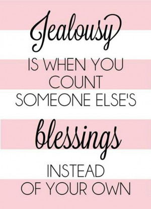 Don't count someone else's blessings!!