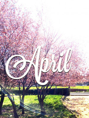 ... flowers, hello april, nature, pink, quotes, smile, spring, sun, tree