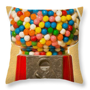 Gum Ball Machine Throw Pillow by Richard Foreman