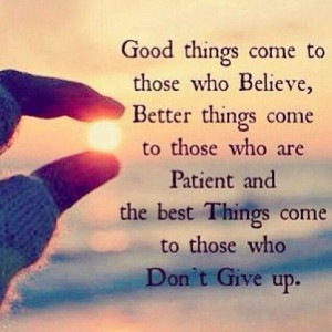 Stay the course. Be diligent and focus on the road ahead. Your reward ...