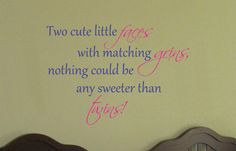 Baby Twin Saying Quote Wall Decal Nursery Vinyl by AllOnTheWall, $21 ...