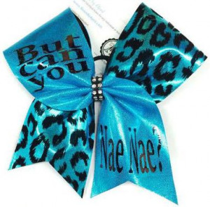 Home All Bows Cheer Quotes But can you Nae Nae? Aqua Leopard Cheer Bow