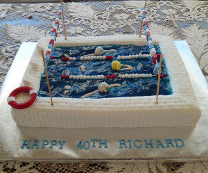 Swimming Pool Themed Cake