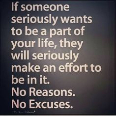 ... will seriously make an effort to be in it. No reasons. No excuses
