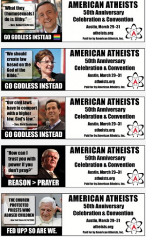 Atheist group targets Republican politicians in new anti-God campaign