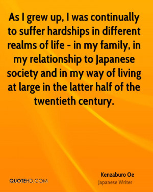 As I grew up, I was continually to suffer hardships in different ...
