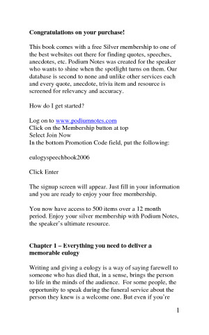 Useful in other speeches learn task. Free Eulogy for Mother . First ...