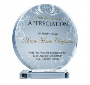 Teacher Appreciation Plaque – Crystal Circle Plaque