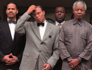... meeting with Louis Farrakhan, leader of the Nation of Islam in 1996