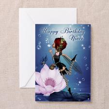 Niece Fairy Blowing Bubbles Birthday Greeting Card for