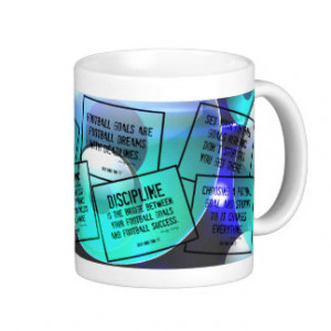 Football Coffee Mug with Quotes in Geometric Blues