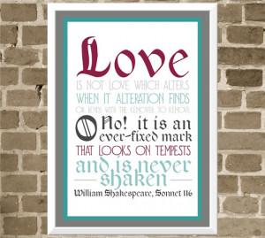 ... Sonnet Typography - Wedding Quote - Love Poem - Sonnet 116 - Free