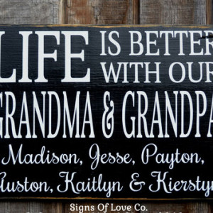Personalized Grandparents Grandma Grandpa Kids Children Names Family ...