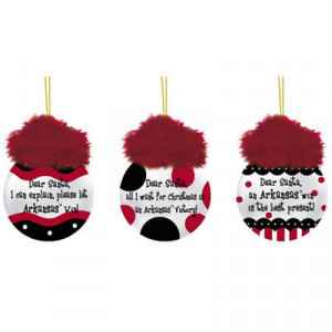 Arkansas Razorbacks 3-Pack Team Sayings Ornaments