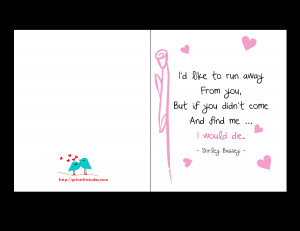 Love Card with romantic quote