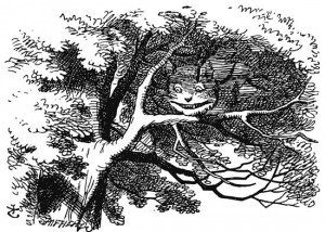 Lewis Carroll Alice Wonderland Cheshire Cat Goth Quote Art