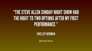 The Steve Allen Sunday night show had the right to two options after ...