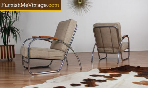 Sold: Pair of Restored Vintage Machine Age Lounge Chairs