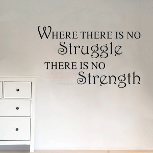 No Struggle No Strength Words and Quotes Wall Sticker