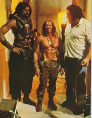 Size is relative - Arnold Schwarzenegger looks small standing next to ...