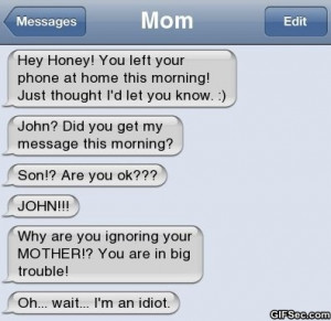 Text Message – Idiot Mom