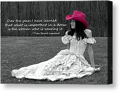 Cowgirl Red Quote Canvas Print by JAMART Photography
