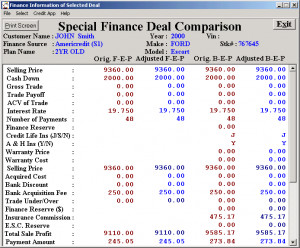 Quick Quote (Special Finance) Screen Shots