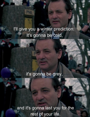 Groundhog day meme bill Murray winter prediction