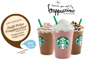 Starbucks: Half-priced Frappuccinos (3-5 p.m., May 6-15, 2011) | Money ...