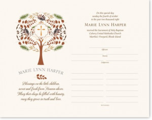Peaceful Autumn Baby Dedication Baptism Certificate