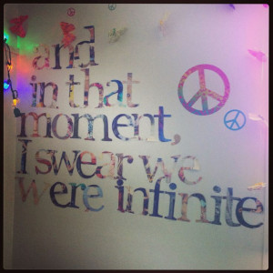 magazine quote on my dorm room wall from Perks Of Being A Wallflower ...
