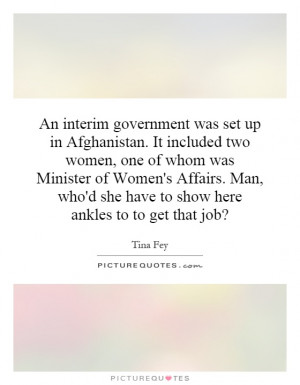 An interim government was set up in Afghanistan. It included two women ...