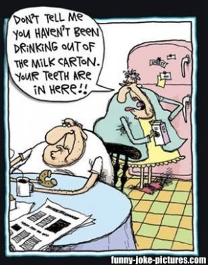 Funny Old Man Drinking Milk Carton Teeth Cartoon Image Picture Joke ...
