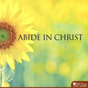 ... good way to begin every day and stay focused on Him. Abide in Christ