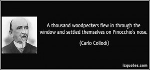 ... the window and settled themselves on Pinocchio's nose. - Carlo Collodi