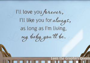 ll Love You Forever Wall Decal - Sayings Parent Quotes - Vinyl Wall ...