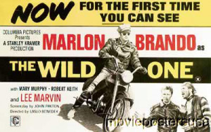 had this poster of marlon brando on a fab triumph in the toilet at ...